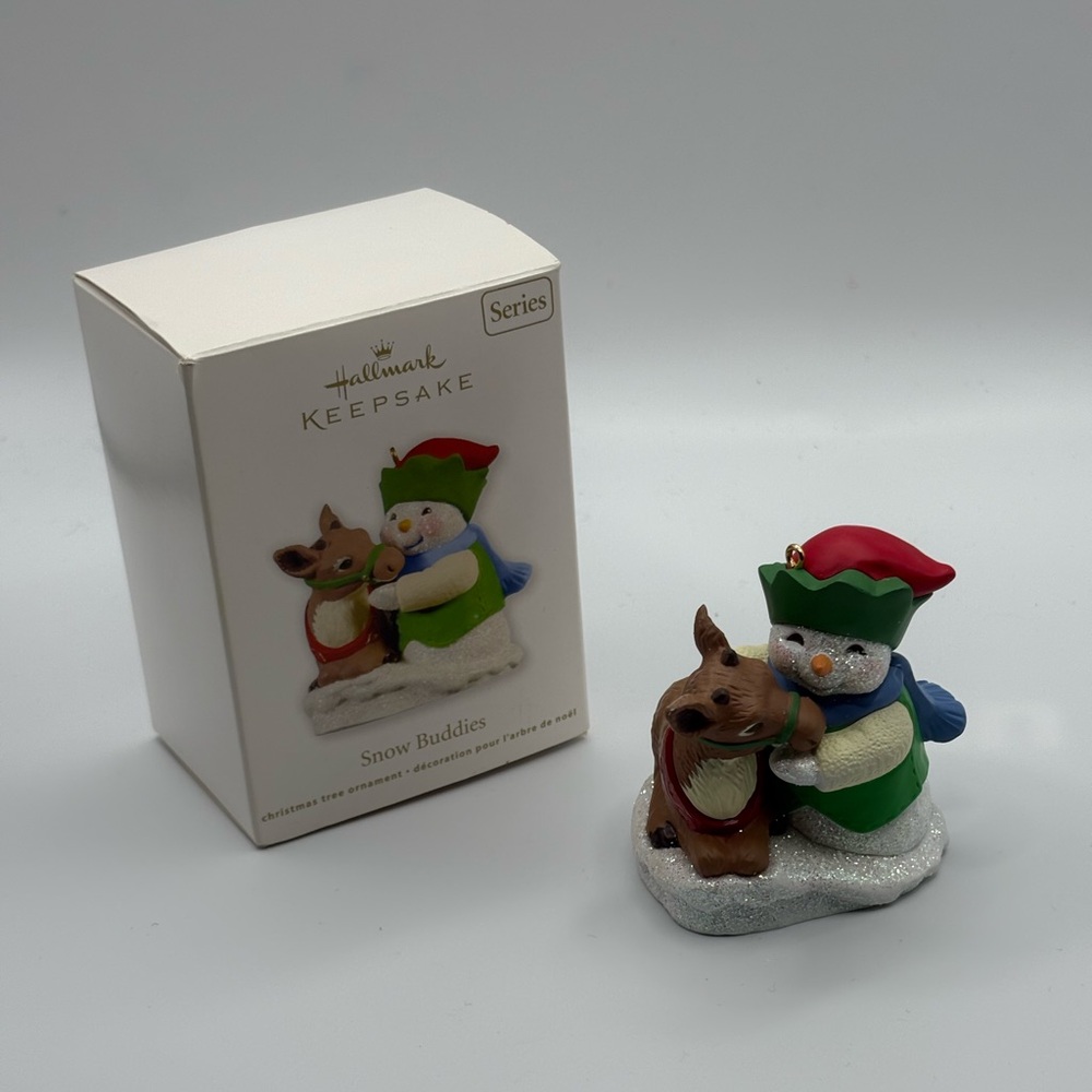 2011 Hallmark Keepsake Ornament Snow Buddies Reindeer & Snowman W/box #13 Series